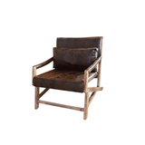 北欧实木单人沙发椅客厅简约现代创意阳台洽谈桌椅咖啡真皮休闲椅