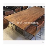 美式LOFT铁艺实木餐桌长桌不规则餐桌椅组合办公桌会议桌酒吧桌子