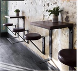 美式工艺风格铁艺吧台桌椅吧凳吧椅上墙省空间固定墙上吧椅loft