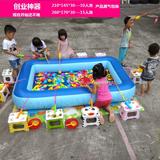 儿童加厚充气钓鱼池 广场摆摊磁性玩具套装水池 家用宝宝海洋球池