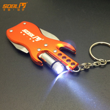 创意车钥匙扣挂件不锈钢合金多功能户外迷你工具带LED灯折叠小刀