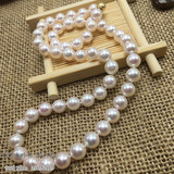 日本AKOYA天然海水珍珠项链 正圆极强光白透粉珍珠项链送妈妈礼物