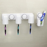 嘉宝吸盘牙刷架漱口杯套装三口创意吸壁式浴室壁挂刷牙杯洗漱套装