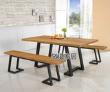美式乡村餐厅桌椅实木家具原木复古铁艺餐桌会议桌书桌北欧咖啡桌