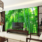 3d绿色风景壁画客厅沙发背景墙纸 高清无缝环保无纺墙纸 风景竹林