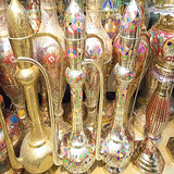 印度进口铜器花瓶手工艺品铜器高铜花瓶天蓝花大巴壶印度特色特价