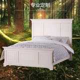 美式床实木床1.8米双人床1.5白色简约韩式田园地中海卧室橡木家具