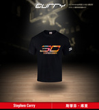 NBA勇士队30号斯蒂芬库里CURRY 篮球运动休闲短袖纯棉T恤宽松球迷