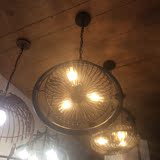 复古工业风餐厅酒吧吧台咖啡厅灯具 厨房服装店个性铁艺风扇吊灯