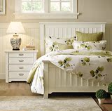 新款实木床家具美式田园床1.8米卧室简约白色双人床 时尚板式床