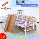 新款儿童床折叠床单人床加固铁床幼儿园男女孩带护栏木板床公主床