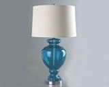 现代简约创意北欧宜家美式地中海台灯 蓝色玻璃客厅卧室床头台灯