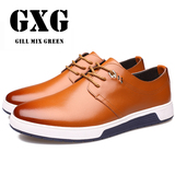 GXG分销代购男鞋板鞋时尚休闲真皮鞋韩版潮系带鞋