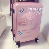 韩国哆啦A梦玫瑰金拉杆箱万向轮卡通旅行箱包学生行李箱24寸女潮