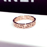 包邮 韩国时尚钛钢长城戒指百搭镀18K玫瑰金戒指情侣对戒指环配饰