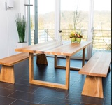 北欧简约咖啡厅桌椅全实木家具原木复古餐桌饭桌电脑会议桌办公桌