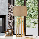 现代简约时尚创意金色不锈钢台灯客厅装饰　美式四柱设计师床头灯