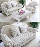 欧式一二三人沙发垫组合沙发垫沙发靠背巾扶手巾四季通用白灰条纹