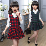 童装新款2016春装女童长袖裙子韩版时尚儿童套装裙三件套潮女大童