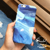 清新简约 航海水彩艺术油画iPhone6 plus手机壳苹果6s磨砂保护套