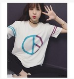 bigbang 权志龙新专辑演唱会同款短袖T恤 潮流印花学生应援衣服