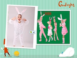 儿童动物演出服小白兔小粉兔舞台演出服幼儿卡通造型成人表演服饰