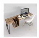 实木电脑桌家用loft办公桌书桌美式松木桌木板写字台特价