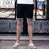 ZARA男装 香港代购夏装休闲短裤修身五分裤男士夏季马裤子潮