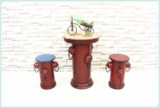美式工业风铁艺消防栓型咖啡馆吧台桌椅套装装饰摆件复古工艺品