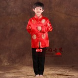 包邮中式儿童唐装 新年喜庆服装 男童唐装礼服 民族演出舞蹈服装