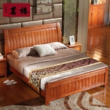 包邮特价全实木床1.5米1.8米橡木床双人床儿童床高箱储物箱体床