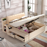 板式床高箱储物床1.8m小户型宜家抽屉双人床1.5米卧室家具