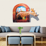 3D超大长颈鹿可移除pvc墙贴防水可移除 客厅卧室床头背景墙壁贴纸