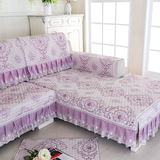 沙发垫布艺简约现代欧式四季防滑沙发套沙发巾罩毛绒红实木坐垫