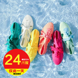 2016新款沙滩鞋女包头凉鞋女夏平底韩版系带梅丽莎洞洞果冻鞋塑料