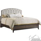 美式新古典卧室家具定制 1.8米软包双人床 实木床高档布艺床