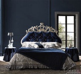 意大利欧式公主床新古典实木雕花软包床高档布艺床别墅家具定做