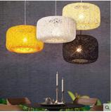 北欧藤艺鸟巢灯 创意个性简约卧室书房客厅灯饰 餐厅麻球吊灯灯罩