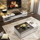 新款热卖 烤漆客电视柜 小户型可伸缩电视柜 钢化玻璃简约电视柜