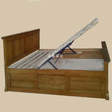 法式田园乡村欧式实木床 橡木箱体床 双人床高箱床 储物箱体床