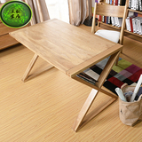 纯实木书桌X电脑桌进口白橡木可置物日式简约书房家具可置物书房