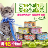 16个包邮 日本金赏猫罐头猫零食金枪鱼猫罐湿粮170g 小猫零食品