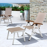 户外欧式铝合金休闲椅组合现代花园家具庭院躺椅茶几组合折叠椅