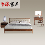 北欧宜家水曲柳实木床 1.5M1.8米成人双人床 日式床 创意主卧家具