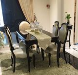 欧式餐桌椅组合  简约西餐桌实木餐台  新古典布艺餐桌椅圆桌定制