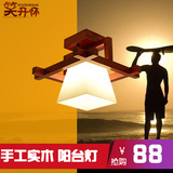 中式实木现代简约吸顶灯阳台灯走廊灯创意玄关过道led灯具田园灯