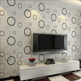pvc自粘墙纸 防水自贴壁纸 墙贴 客厅影视墙 几何黑白圆圈直接贴