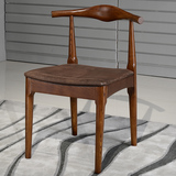 简约现代实木餐椅皮艺餐椅肯尼迪总统椅北欧餐椅休闲咖啡厅餐桌椅