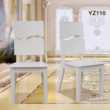 全实木餐椅简约现代白色靠背桦木椅子组装凳子家用餐厅餐桌椅特价