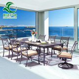 阳光户外 高端铸铝桌椅 美式别墅庭院阳台花园方形大餐桌椅子组合